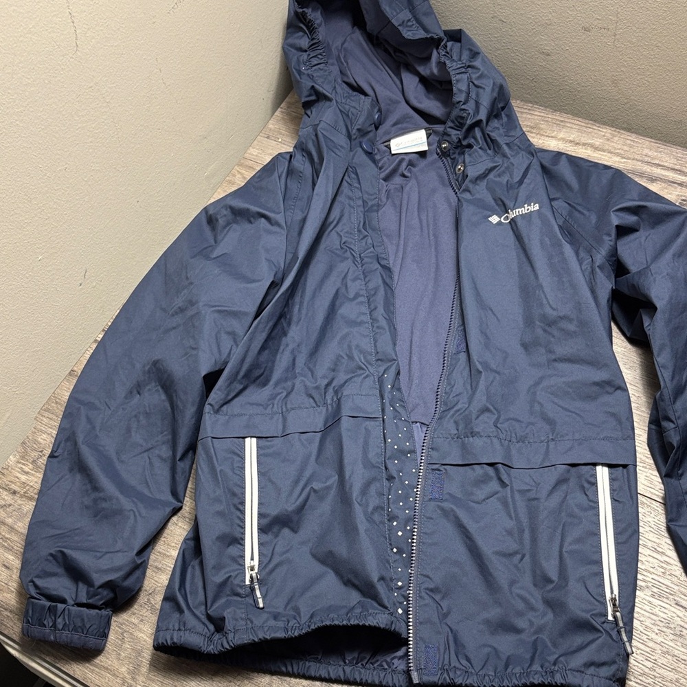 Columbia Kids' Blue Raincoat Size Large (14-16) Fast Ship